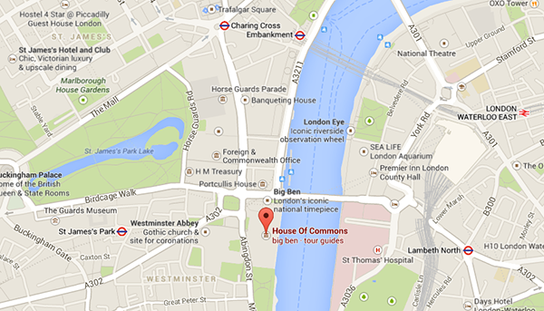 Map of the Houses of Parliament